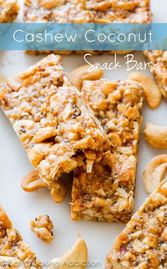 Snack Bars Noix de Cajou et Noix de Coco Cliquez pour la recette simple!