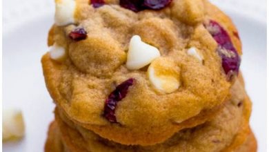 Photo of Biscuits de canneberge de pépites de chocolat blanc doux