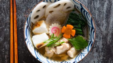 Photo of Ozoni (soupe du Nouvel An japonaise) avec mochi, poulet et légumes