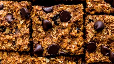 Photo of Barres d’avoine à la citrouille et aux pépites de chocolat