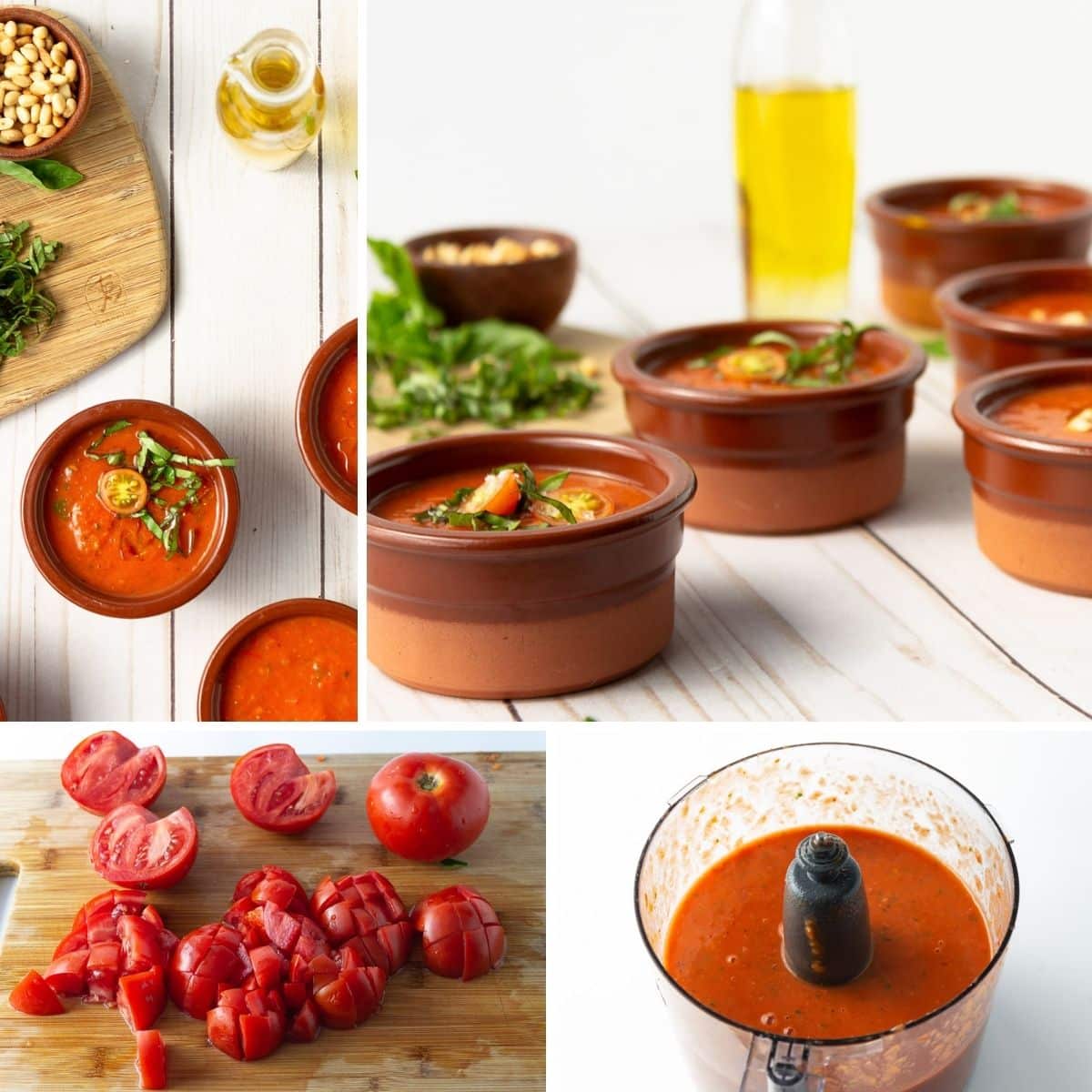 Collage de faire une soupe de gaspacho végétalienne