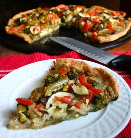 Pizza végétarienne au pesto