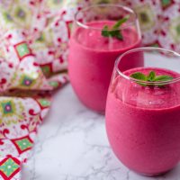 Smoothies aux framboises et au tofu