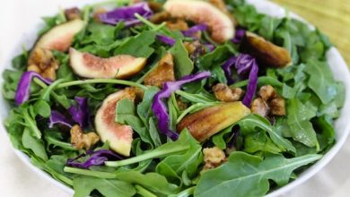 Photo of Salade de roquette et de figues fraîches aux noix glacées à l’érable