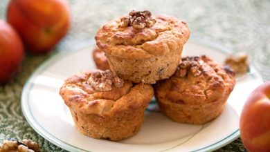 Photo of Muffins végétaliens au gingembre et aux pêches