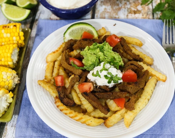 Frites vegan carne asada