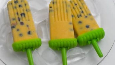 Photo of Sucettes glacées à la mangue fraîche ou à la nectarine et aux bleuets