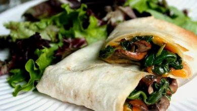 Photo of Wraps aux champignons, épinards et cheddar