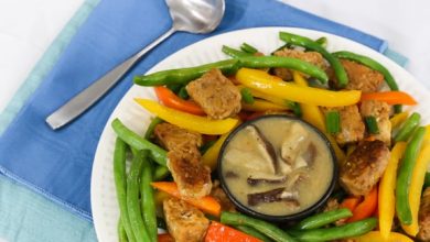 Photo of Tempeh et haricots verts avec sauce shiitake-miso