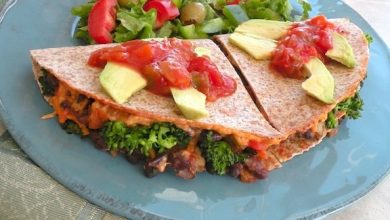 Photo of Big Quesadillas aux haricots noirs, brocoli et portabellas