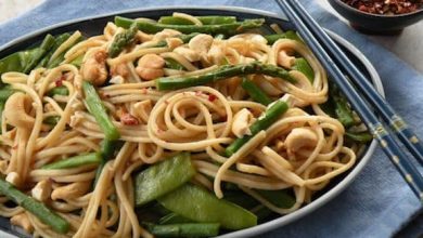 Photo of Nouilles udon aux asperges et noix de cajou