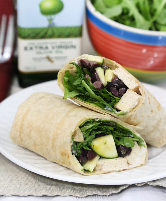 Wrap tofu, roquette et olive