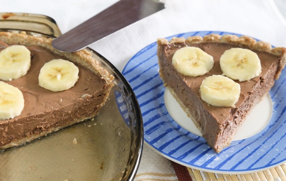 Tarte à la mousse au chocolat et aux bananes