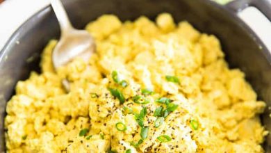 Photo of « Œufs » brouillés au tofu végétalien faciles •