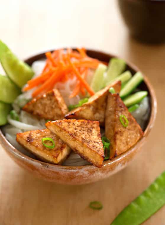 Triangles de tofu teriyaki