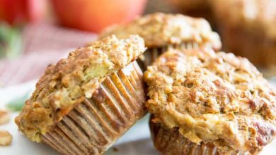 Photo of Muffins aux pommes et au cheddar fort au romarin •