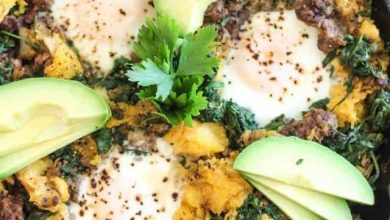 Photo of Poêle à déjeuner au bœuf haché et à la courge musquée Paleo