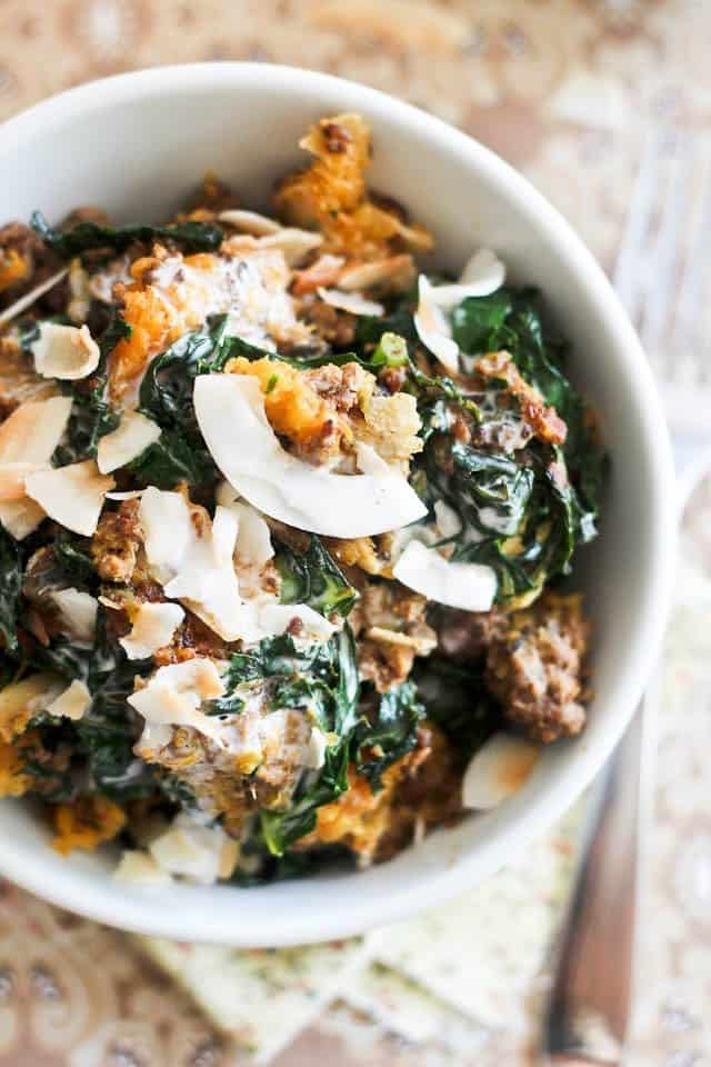Bol petit-déjeuner à la courge musquée Kale |  par Sonia!  Le gourmand en bonne santé
