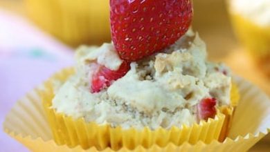 Photo of Muffins sablés aux fraises sans gluten végétaliens