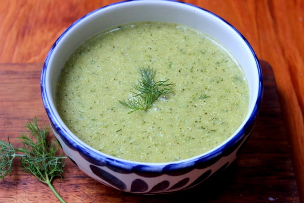 préparer une recette de bisque de quinoa et d'aneth à l'avance