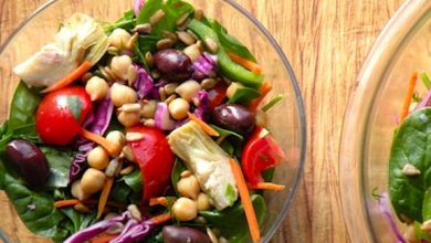 Photo of Salade d’épinards, d’artichaut et de pois chiches