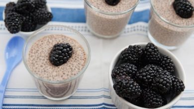 Photo of Pouding au chocolat et chia avec mûres ou myrtilles