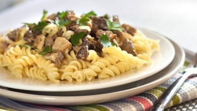 Photo of Pâtes aux champignons mélangés Stroganoff
