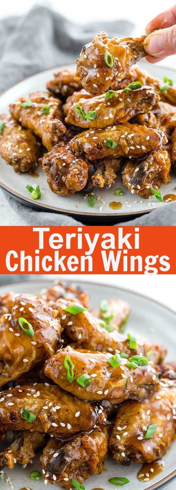 Ailes de poulet Teriyaki - ailes de poulet cuites au four avec sauce teriyaki sucrée et salée collante.  Ces ailes plaisent à la foule et sont parfaites pour les soirées de semaine chargées |  rasamalaysia.com