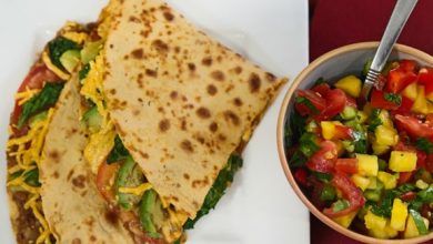 Photo of Big Quesadillas aux haricots frits, aux épinards et à l’avocat