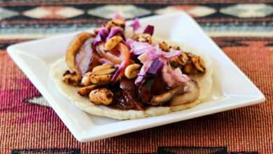 Photo of Tacos aux patates douces barbecue et aux arachides au chili