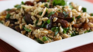 Photo of Salade d’orge ou farro aux amandes et abricots