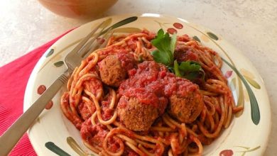 Photo of Boulettes de haricots végétaliennes (pour servir sur des pâtes avec sauce marinara)