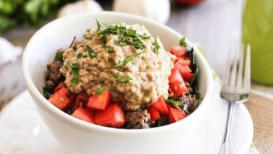 Photo of Bol de bœuf haché paléo et baba ganoush