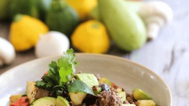 Photo of Bol déjeuner au bœuf haché et aux courgettes Paleo
