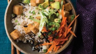 Photo of Bols de riz à sushi chauds avec tofu teriyaki