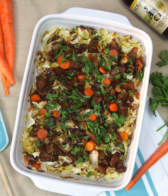 Recette de casserole de stout, de seitan et de chou