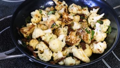Photo of Chou-fleur rôti à la poêle avec tomates séchées
