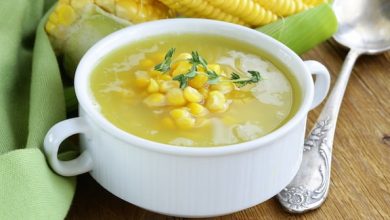 Photo of Soupe à la crème froide de maïs et au cresson