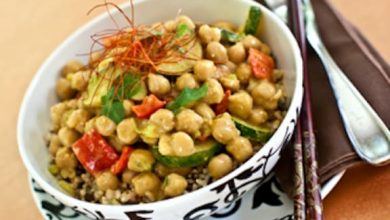 Photo of Curry thaï aux amandes et pois chiches