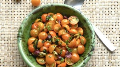 Photo of Petites tomates dorées sautées aux olives et au persil