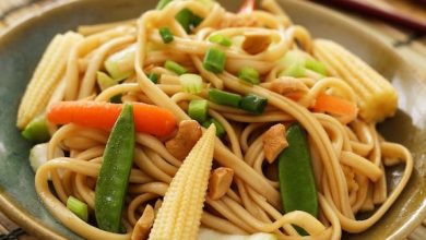 Photo of Nouilles asiatiques au chili-orange avec légumes croquants