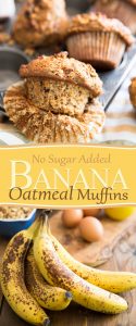 Muffins à l'avoine et aux bananes |  thehealthyfoodie.com