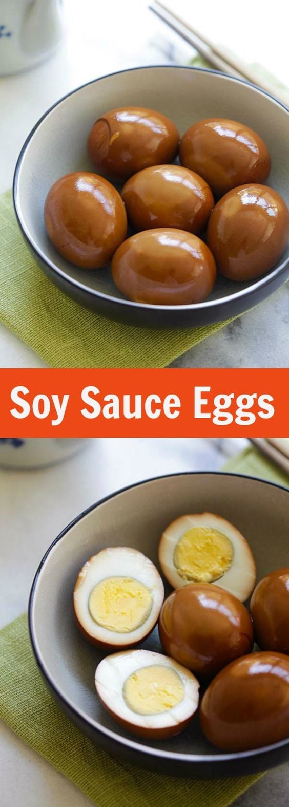 Œufs à la sauce soya - œufs durs faciles et sains trempés dans un mélange de sauce soya.  Cette recette d'œufs à la sauce soja donne de délicieux résultats |  rasamalaysia.com