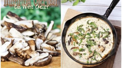 Photo of Omelette aux blancs d’œufs surchargée de champignons •