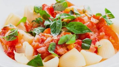 Photo of Pâtes froides aux tomates et basilic