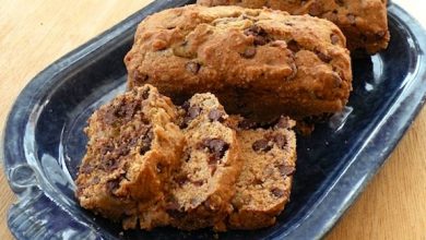 Photo of Blondies ou mini-pains aux poires et aux pépites de chocolat