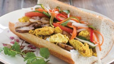 Photo of Petit-déjeuner au tofu brouillé Bahn Mi