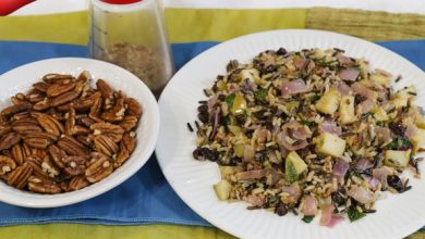 Photo of Pilaf de riz sauvage et brun aux pommes et pacanes