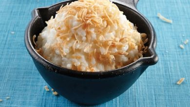 Photo of Pouding de riz à la noix de coco cuit au four