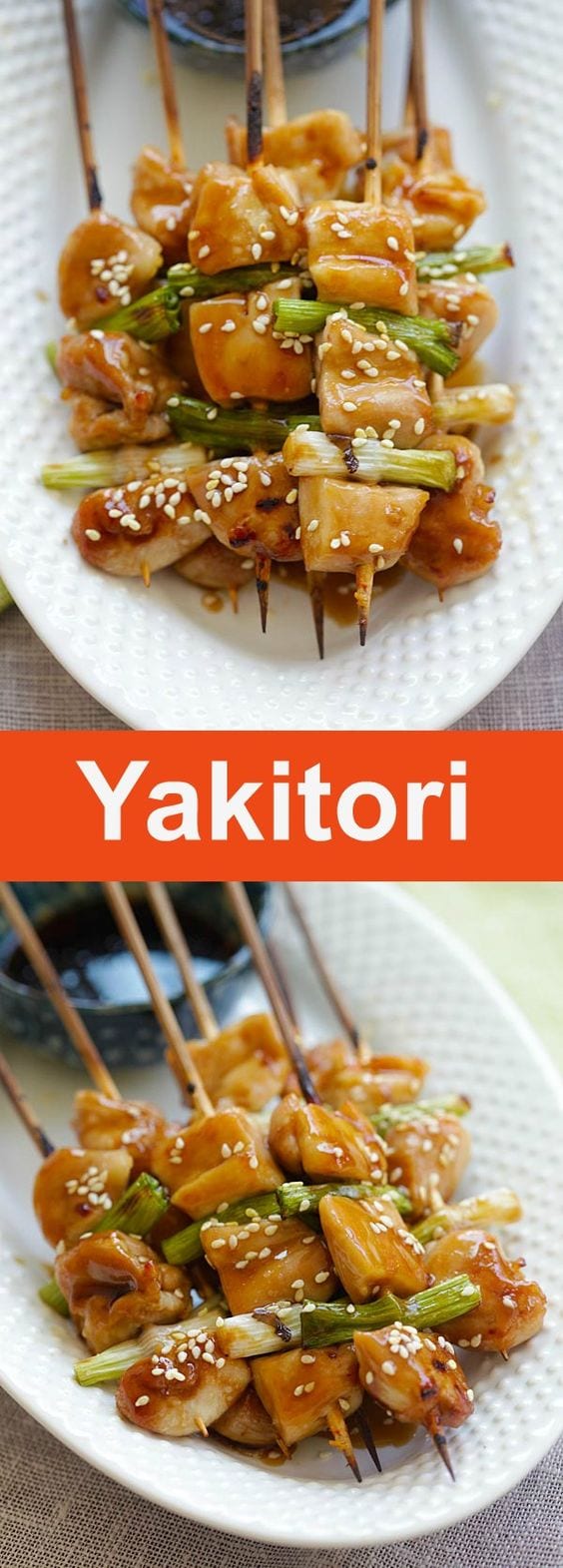 Yakitori - Yakitori est des brochettes de poulet grillées japonaises.  Apprenez à les préparer avec cette recette facile de Yakitori qui ne prend que 20 minutes |  rasamalaysia.com